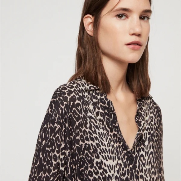 All Saints Leopard Print Shirt Dress - Picture 4 of 14